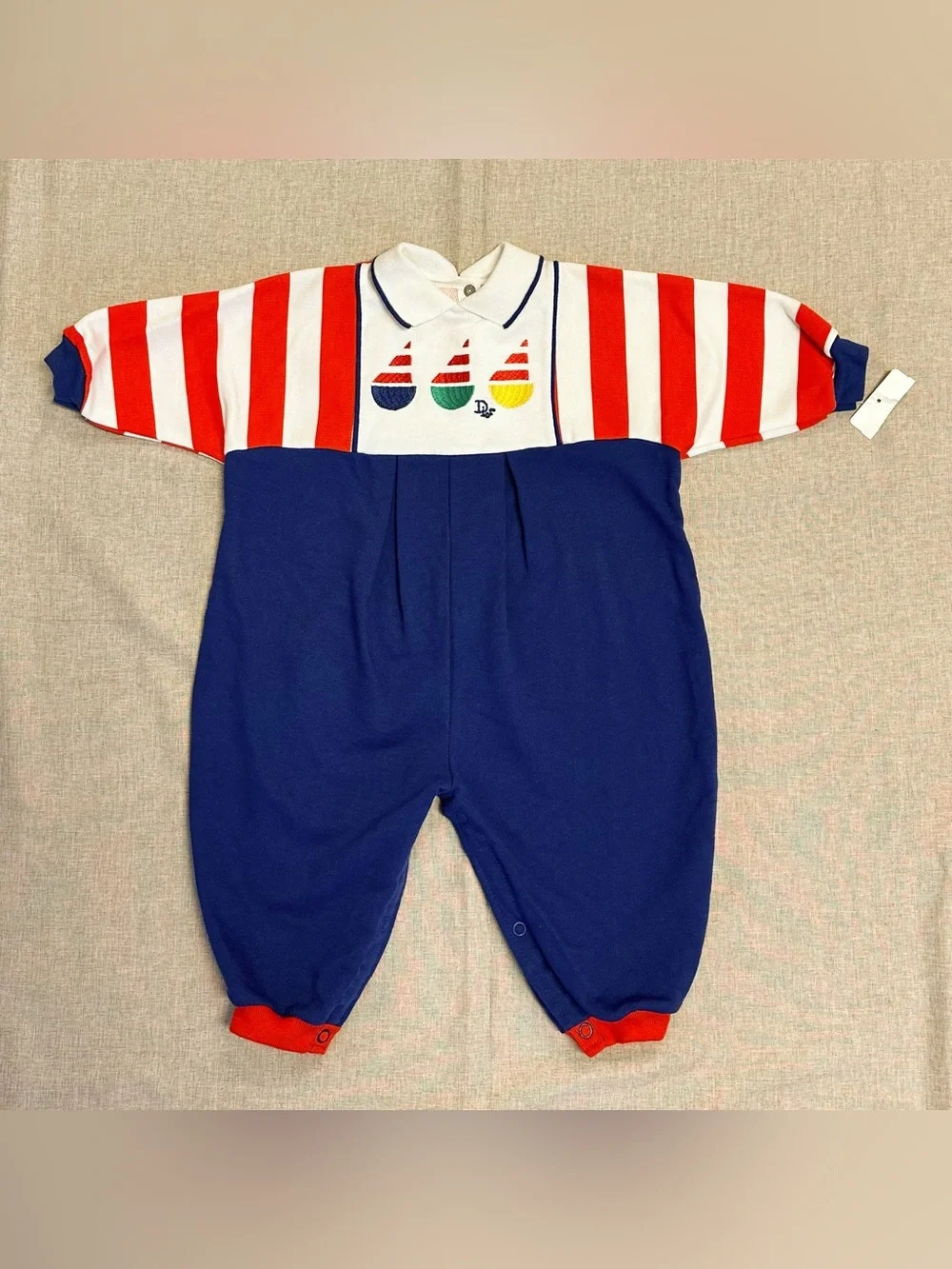 NWOT Baby Dior Nautical Romper 9 Months (18-20lbs)